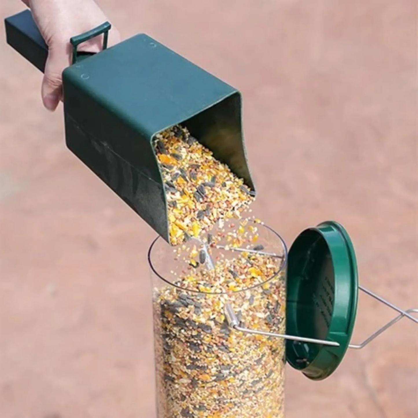 Squirrel-Proof Bird Feeder with Spinning Perch and Four Feeding Ports