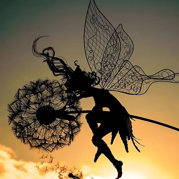Fairy Steel Garden Sculpture - Weather-Resistant Indoor/Outdoor Decor