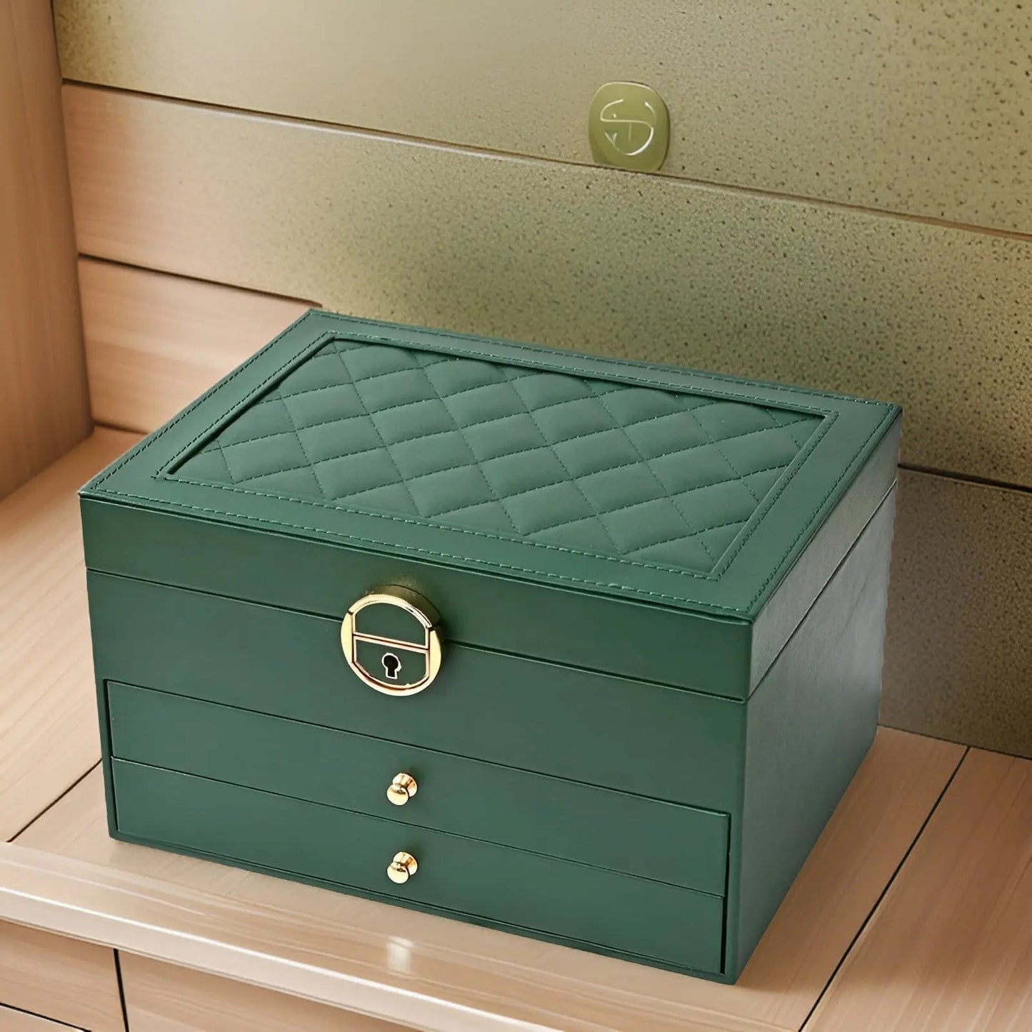 Luxurious PU Leather Jewelry Box with Compartments
