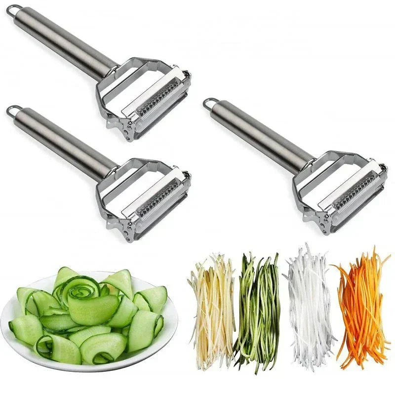 Stainless Steel Double Blade Peeler and Julienne Cutter