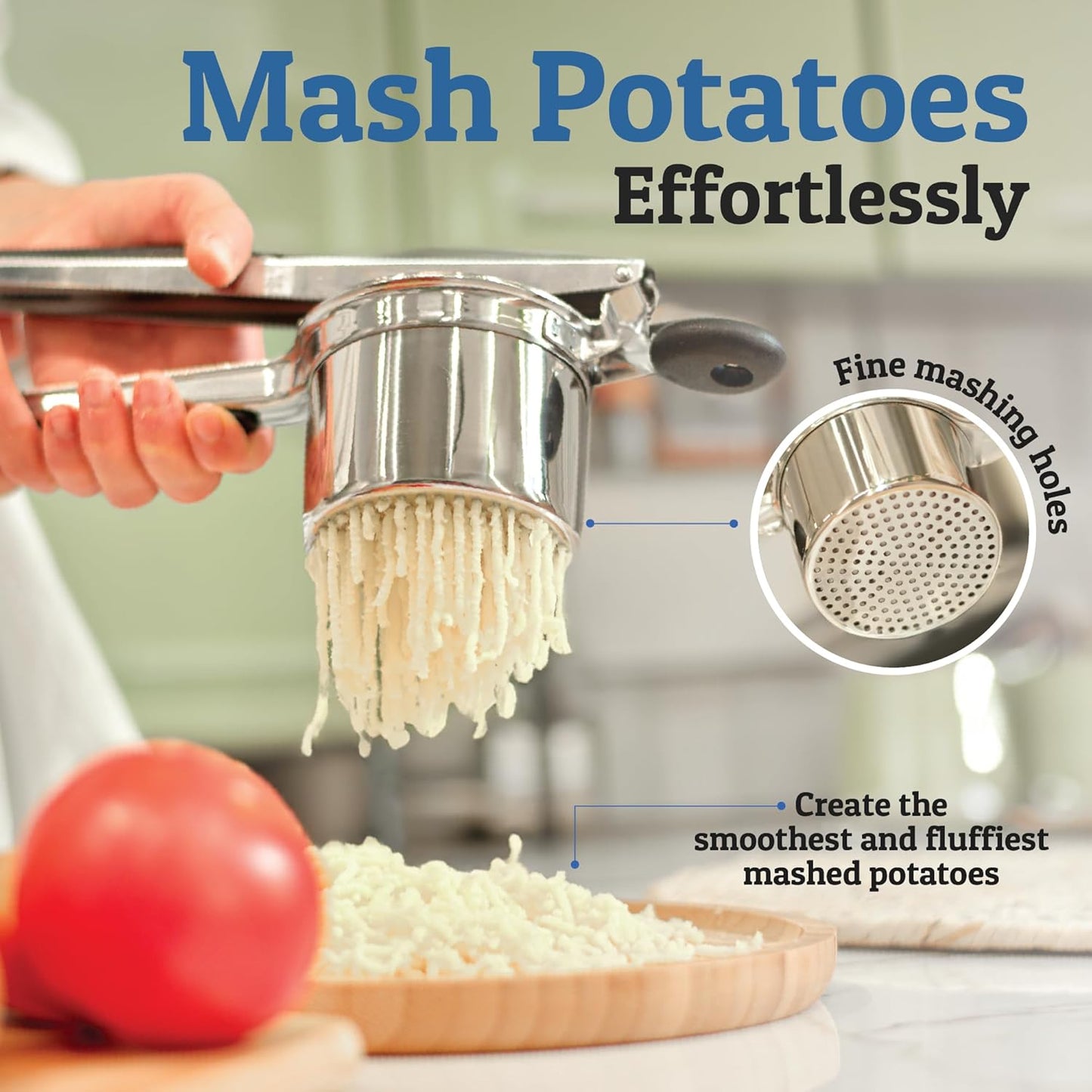 Heavy-Duty Stainless Steel Potato Masher for Smooth Mashed Potatoes