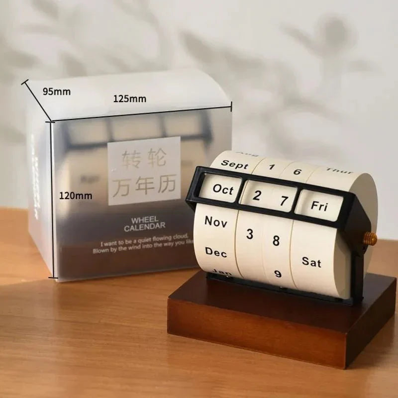 Rolling Wheel Perpetual Desk Calendar