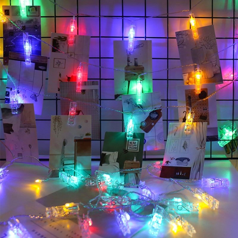 LED Photo Clip String Lights with Warm Fairy Lights