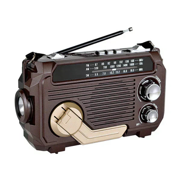 Emergency Solar Hand Crank Radio with Flashlight and Power Bank