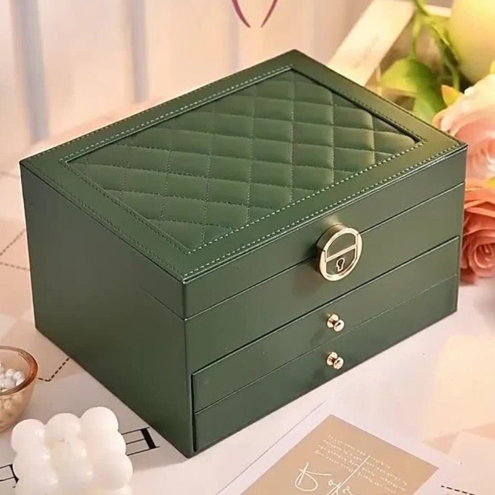 Premium PU Leather Jewelry Organizer with Multiple Compartments