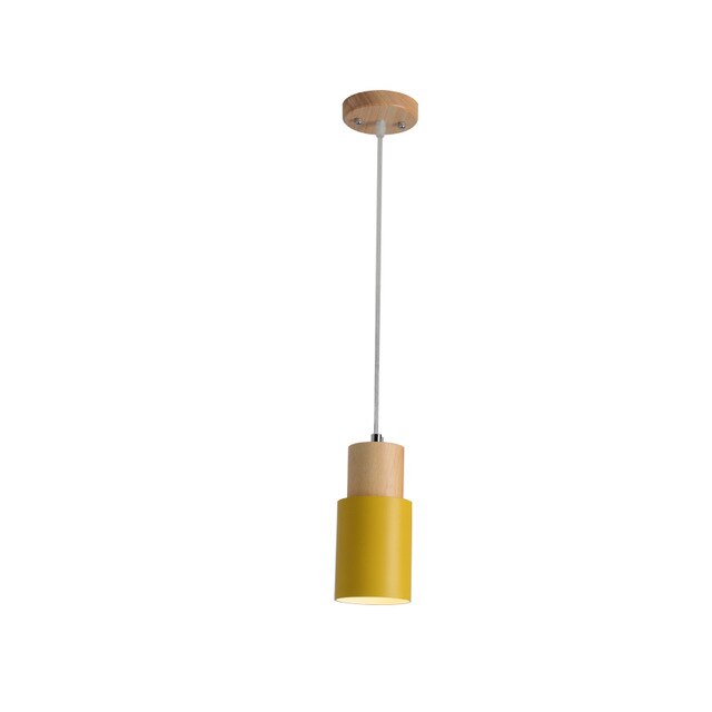 Nordic Glass Pendant Lamp with Wood Base