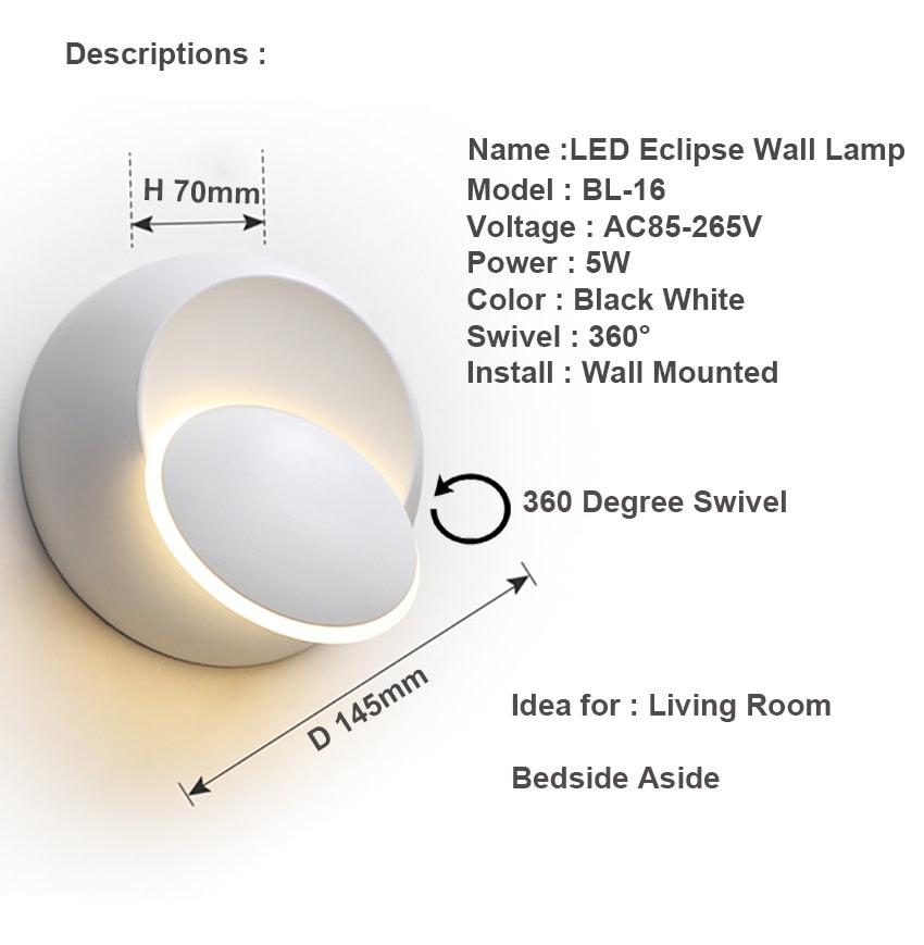 Contemporary LED Wall Light with Frosted Glass