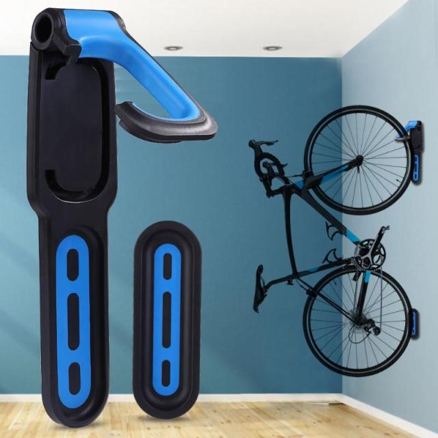 Wall-Mounted Bicycle Rack for All Bike Types - Black Blue