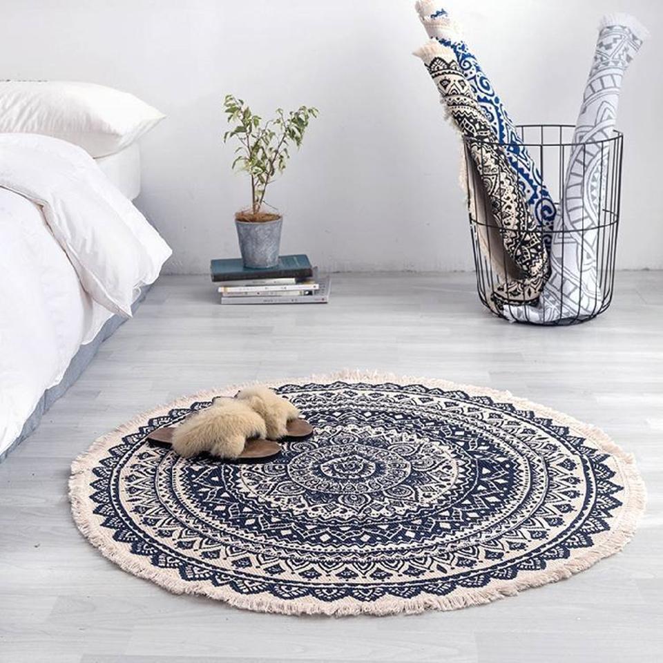 Fringed Moroccan Boho Tapestry Rug