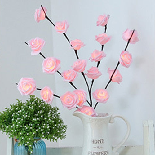 Illuminated Nature-Inspired Table Lamp with LED Branches