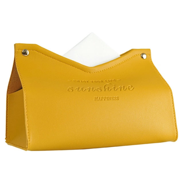 Faux Leather Tissue Box Dispenser in Multiple Colors