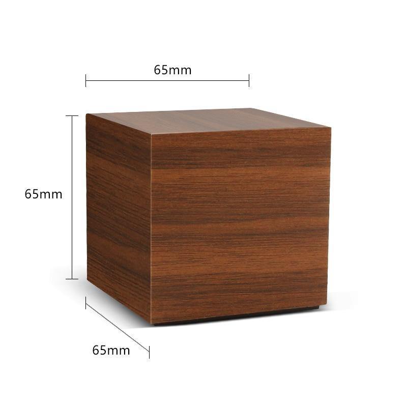 Wooden Cube LED Alarm Clock with USB Charging