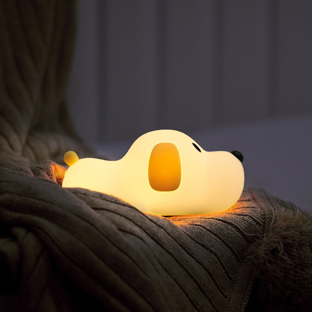 Dimmable LED Dog Night Light with Timer and Rechargeable Battery