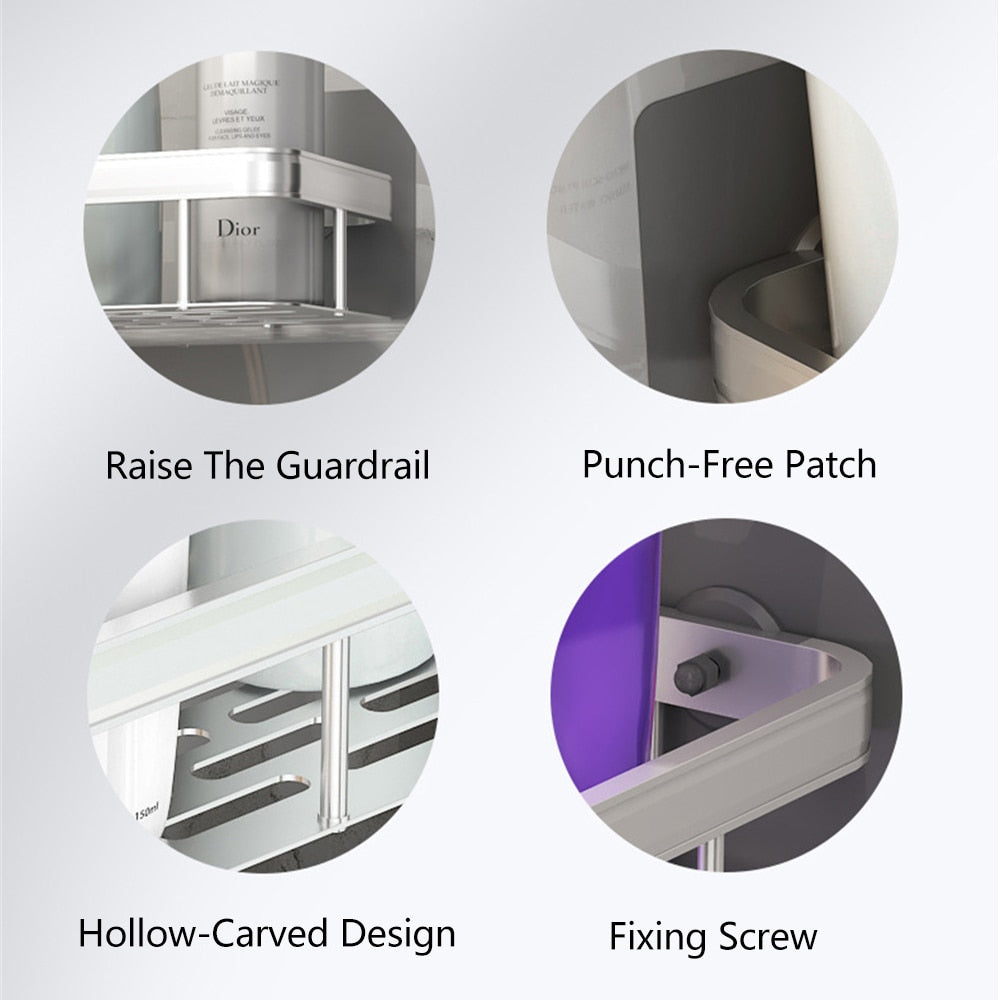 Metal Suction Cup Bathroom Shelves for Easy Storage
