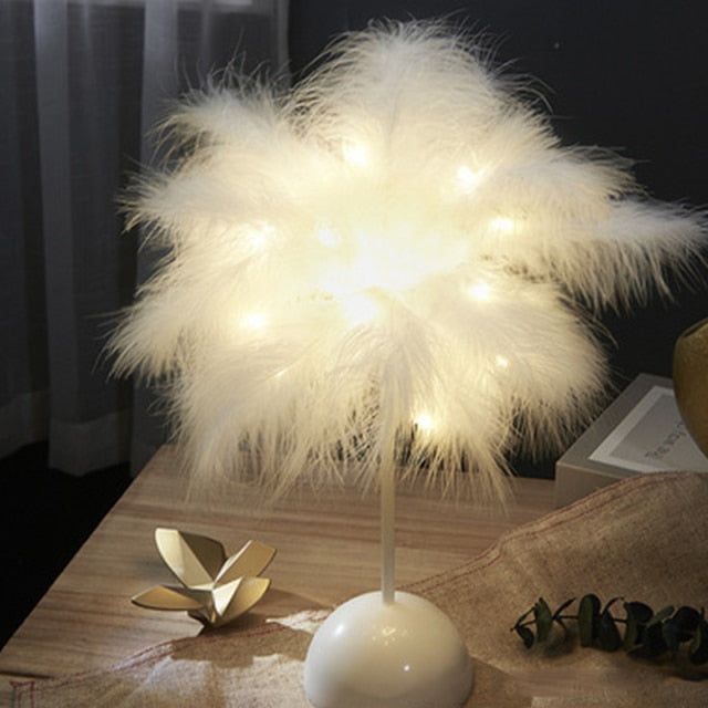 Palm Leaf Table Lamp with Color Options