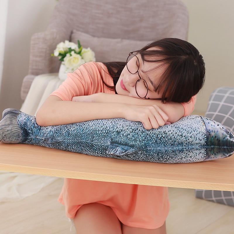 Soft Salmon Plush Pillow Toy for Kids and Adults