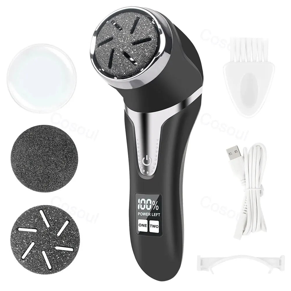 Electric Foot File for Silky Soft Feet - Waterproof Rechargeable Care