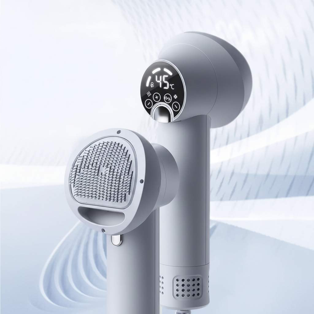 Gentle Grooming Dryer with Brush for Dogs and Cats