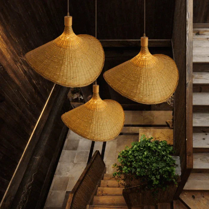 Reed Rattan Pendant Light - Rustic Natural Charm