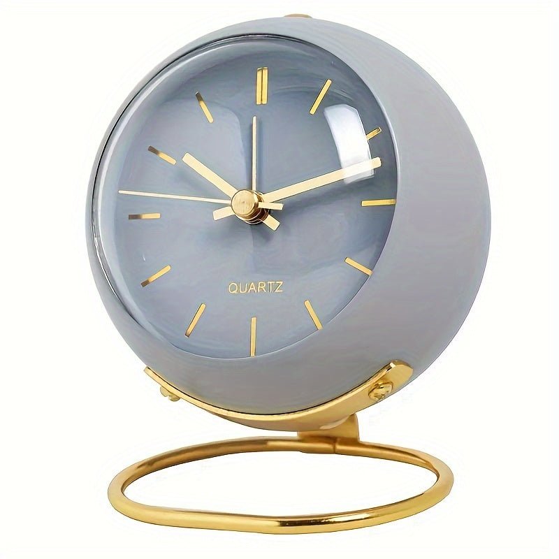 Retro Silent Alarm Clock with Night Light – Vintage Metal Design