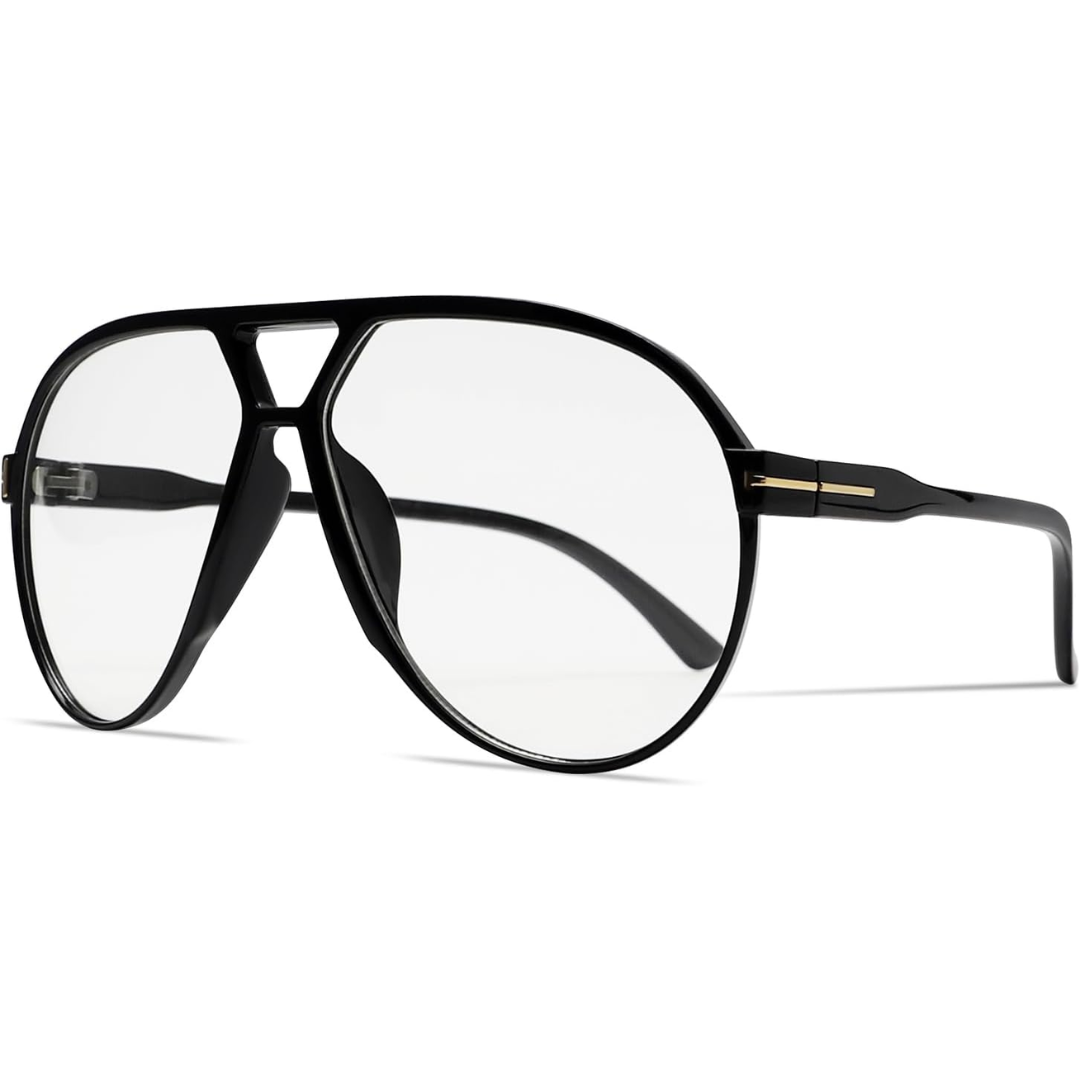 Retro Oversized Square Aviator Sunglasses with UV400 Protection