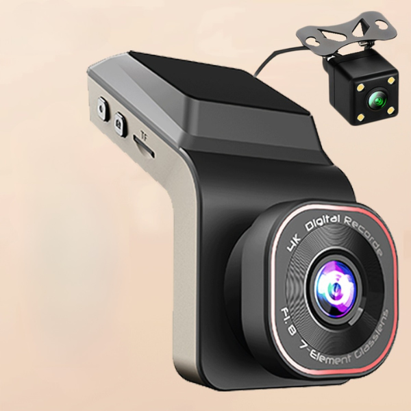 Dual Lens Car Dash Camera with LED Screen and Rechargeable Battery