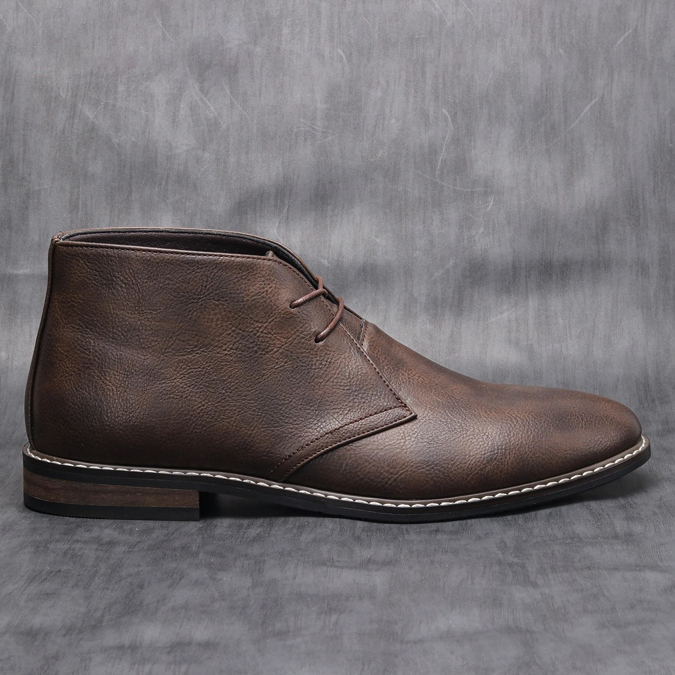 Rugged Dark Brown Men's Ankle Boots