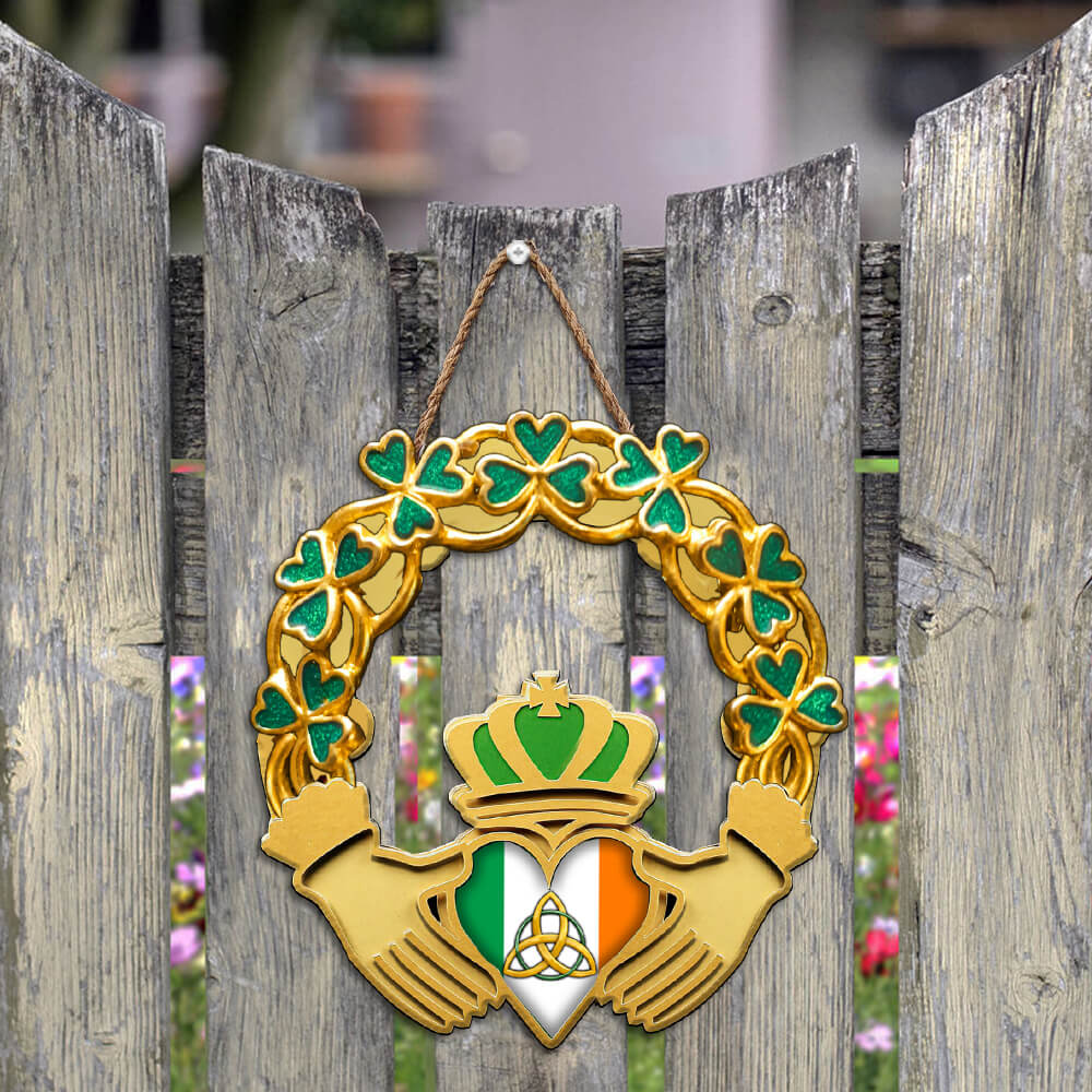 Custom Claddagh Wooden Sign for St. Patrick's Day
