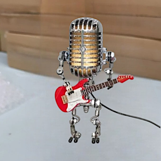 Robot Guitar Table Lamp with Dimmable LED Light