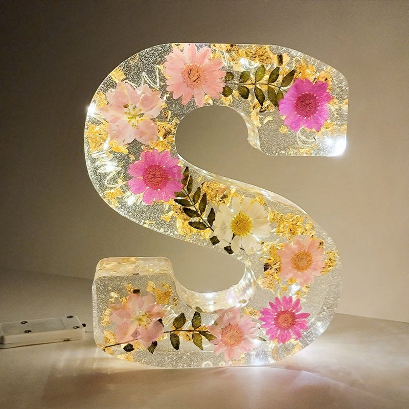 Dried Flower Alphabet Night Light