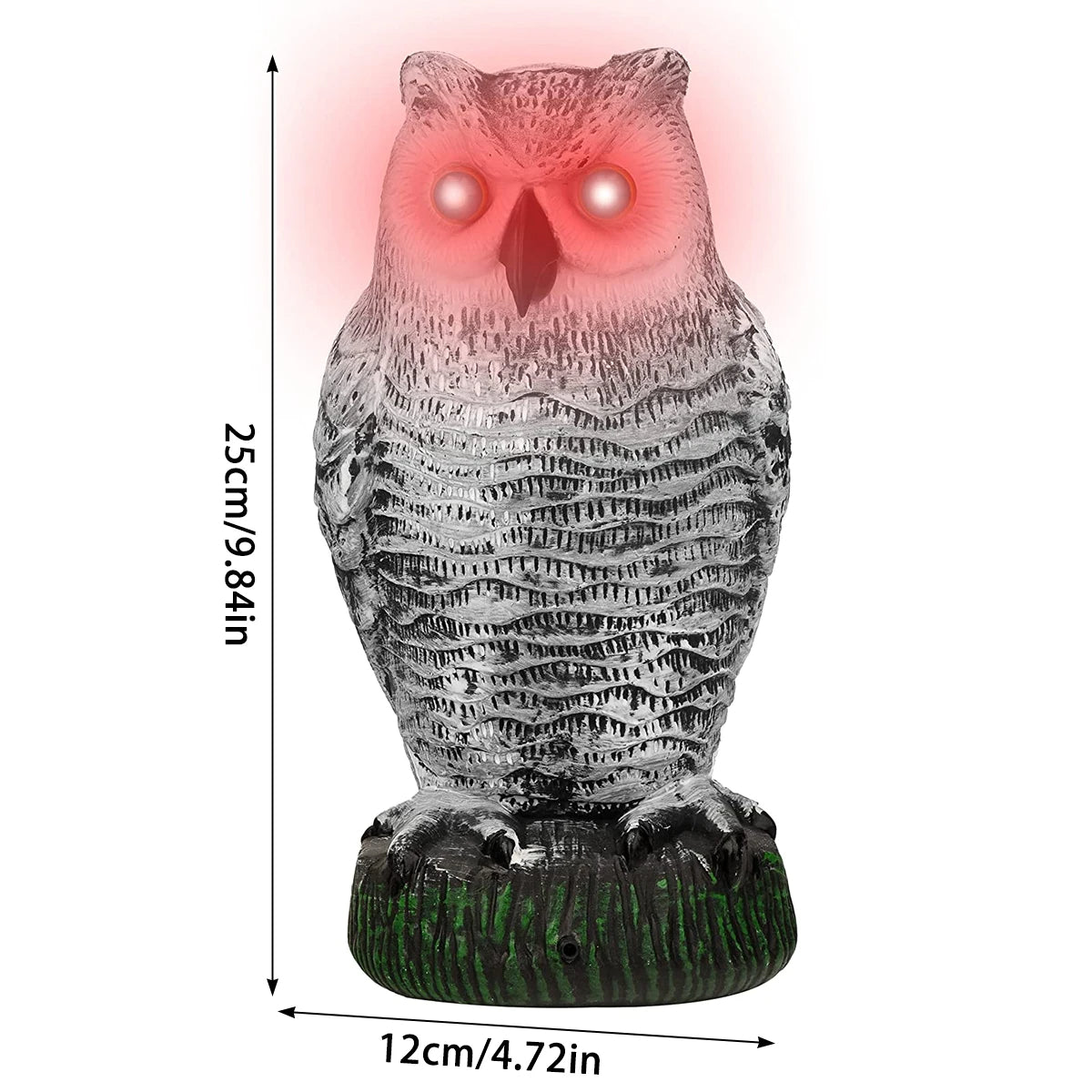 Realistic Owl Decoy Scarecrow with Flashing Eyes and Sounds
