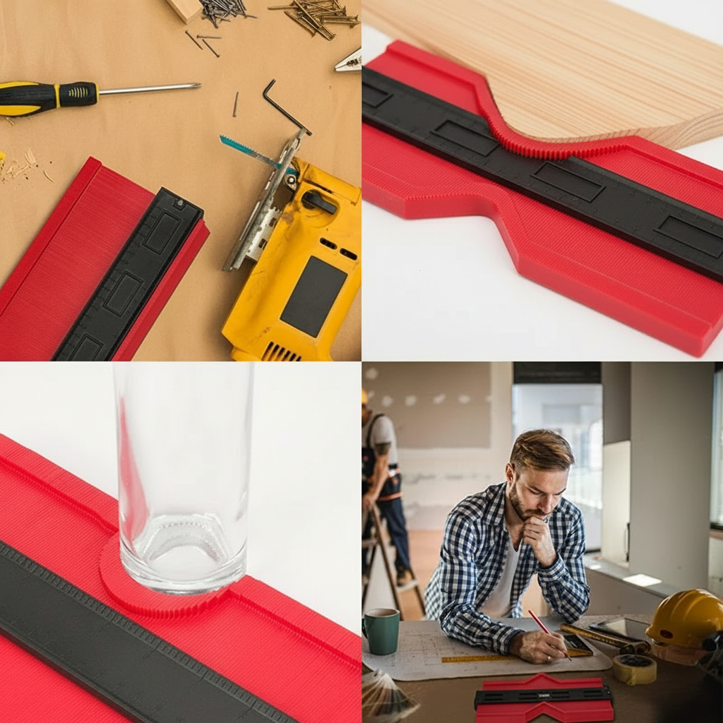 Shape Measuring Tool for Pipes and Tiles - Durable ABS Plastic