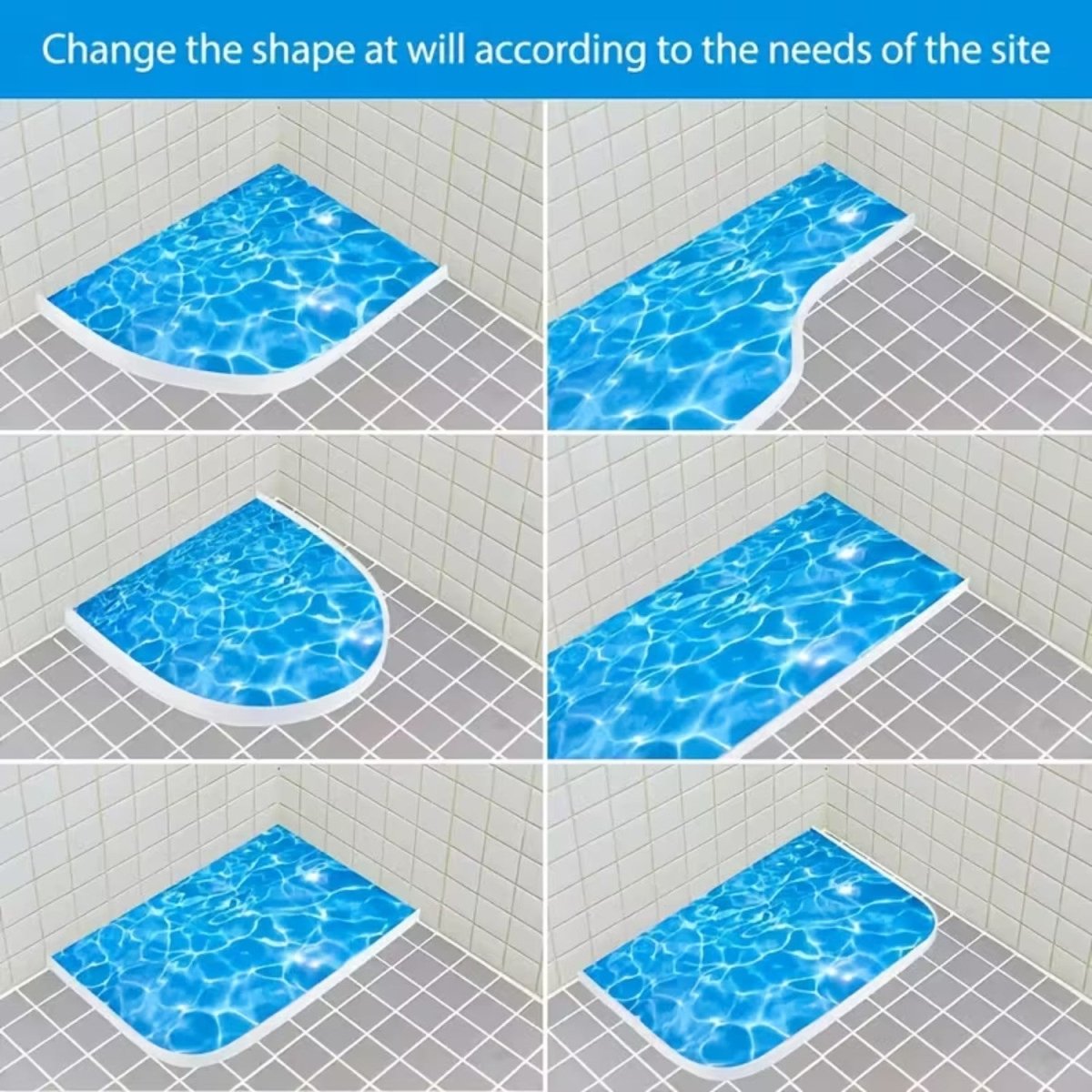 Flexible Shower Water Retention Barrier with Adhesive Tape