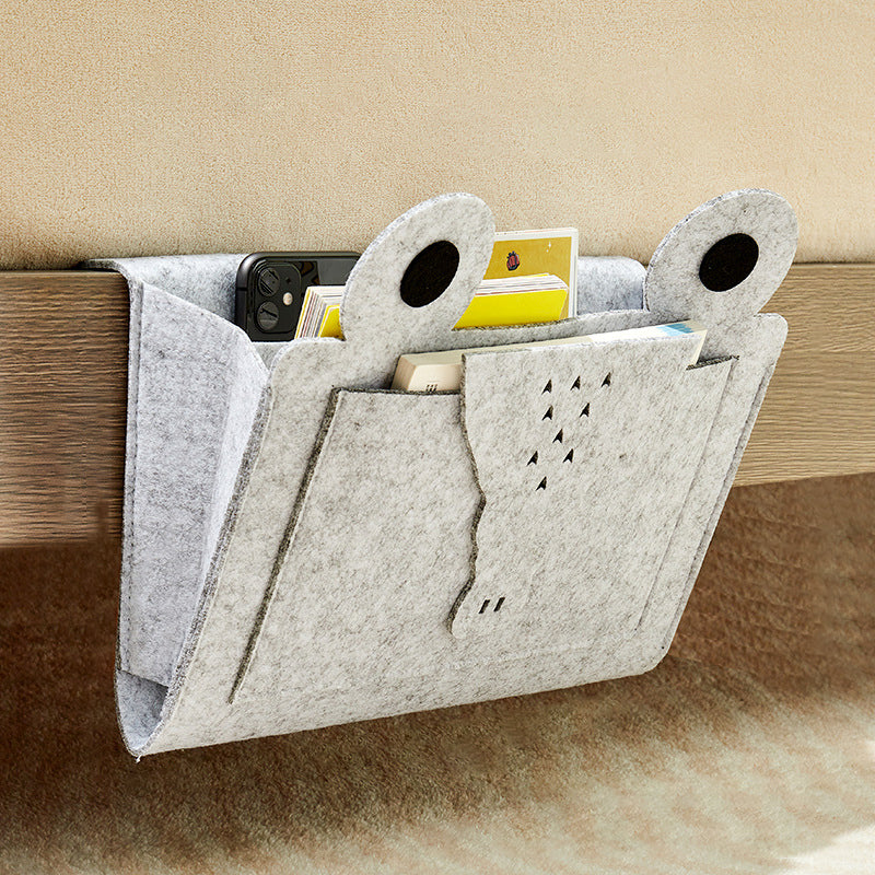 Hanging Felt Nightstand Storage Caddy with Large Pockets