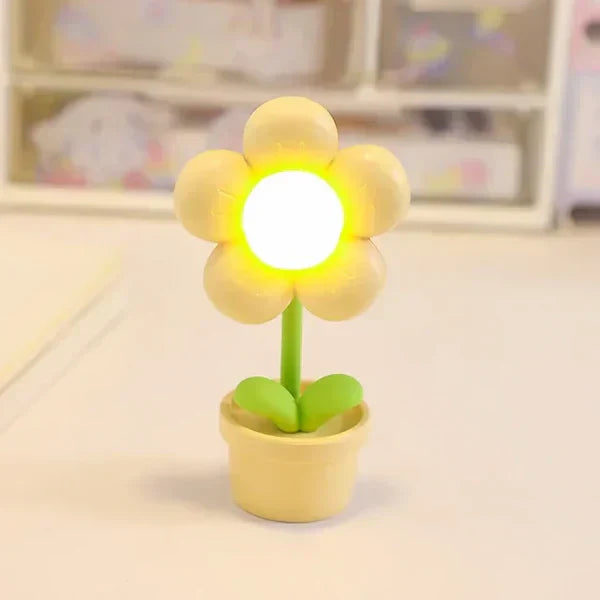 Small Floral Table Lamp with Gentle Illumination