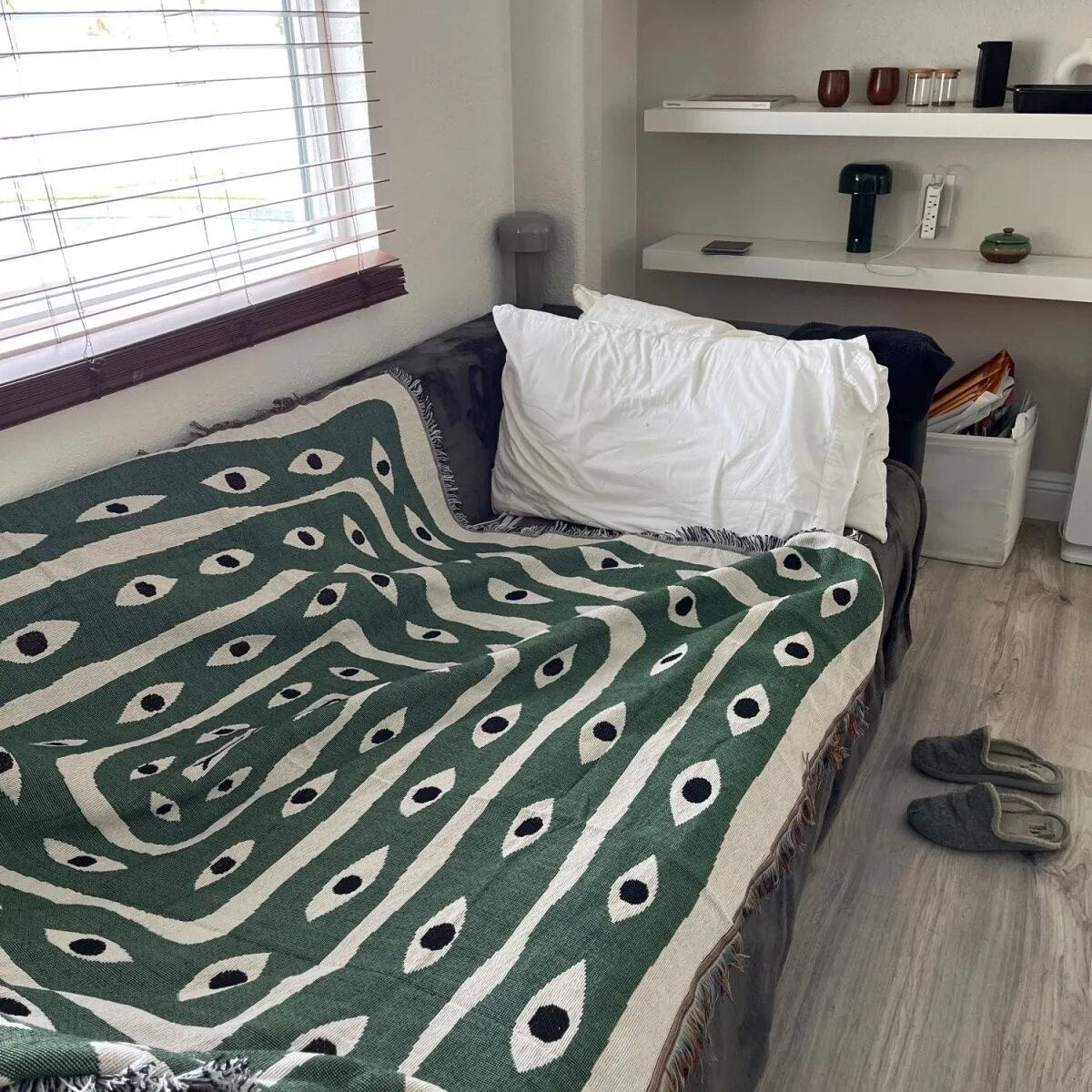 Jacquard Cotton Snake Eye Throw Blanket