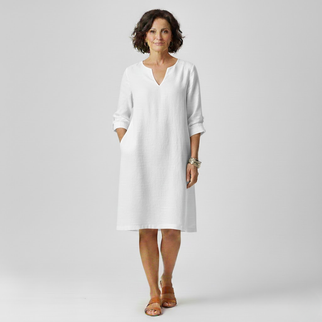 A-Line Viscose Blend Dress with Elegant Fit