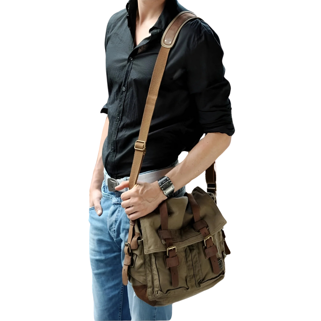Spacious Men's Canvas Crossbody Bag for Urban Adventures