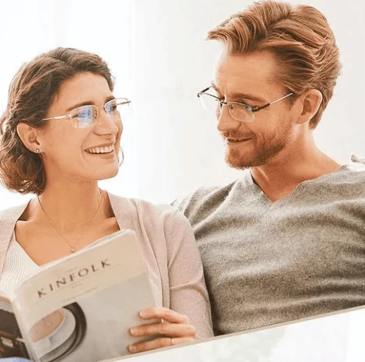 Intelligent Progressive Reading Glasses with Blue Light Filter - Ultra-Light Titanium TR90 Frame