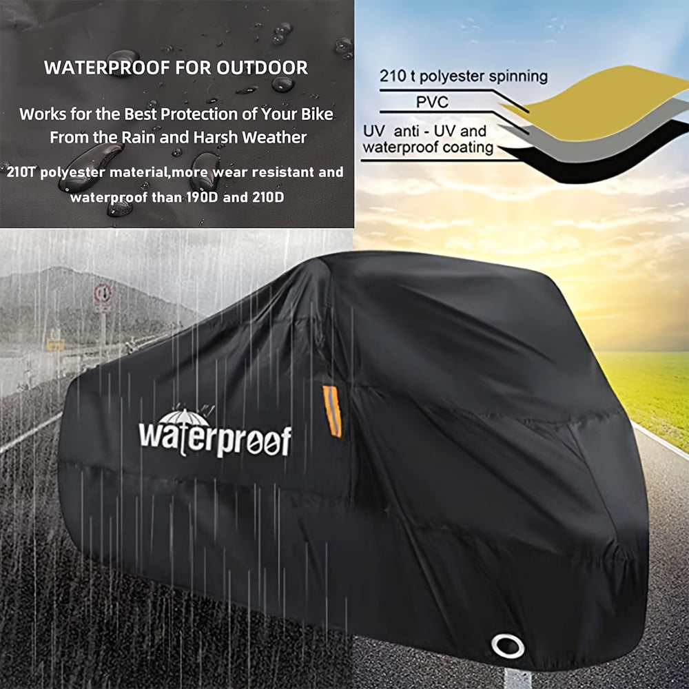 Water-Resistant Black Nylon Bicycle Cover for All Seasons