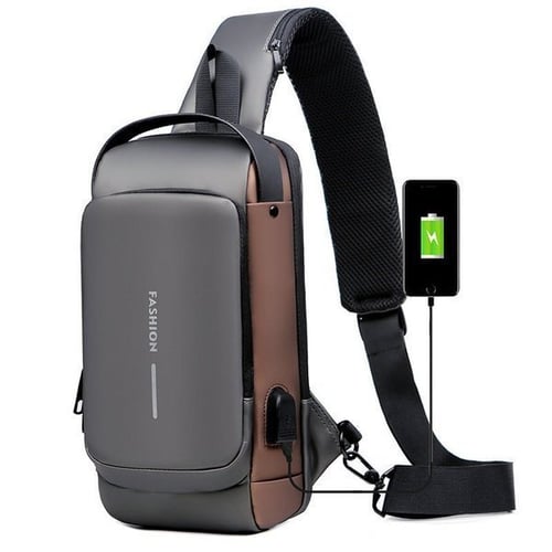 Anti-Theft Crossbody Bag with USB Charging - Stylish Waterproof Design