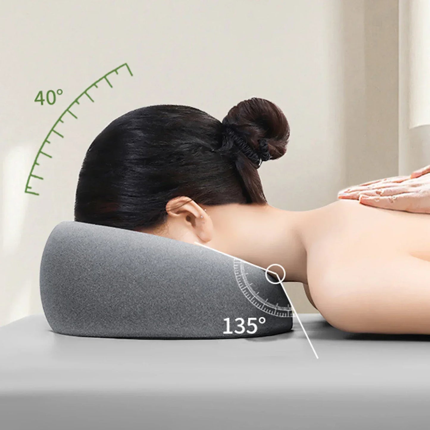 Ergonomic Memory Foam Facial Pillow for Beauty Treatments