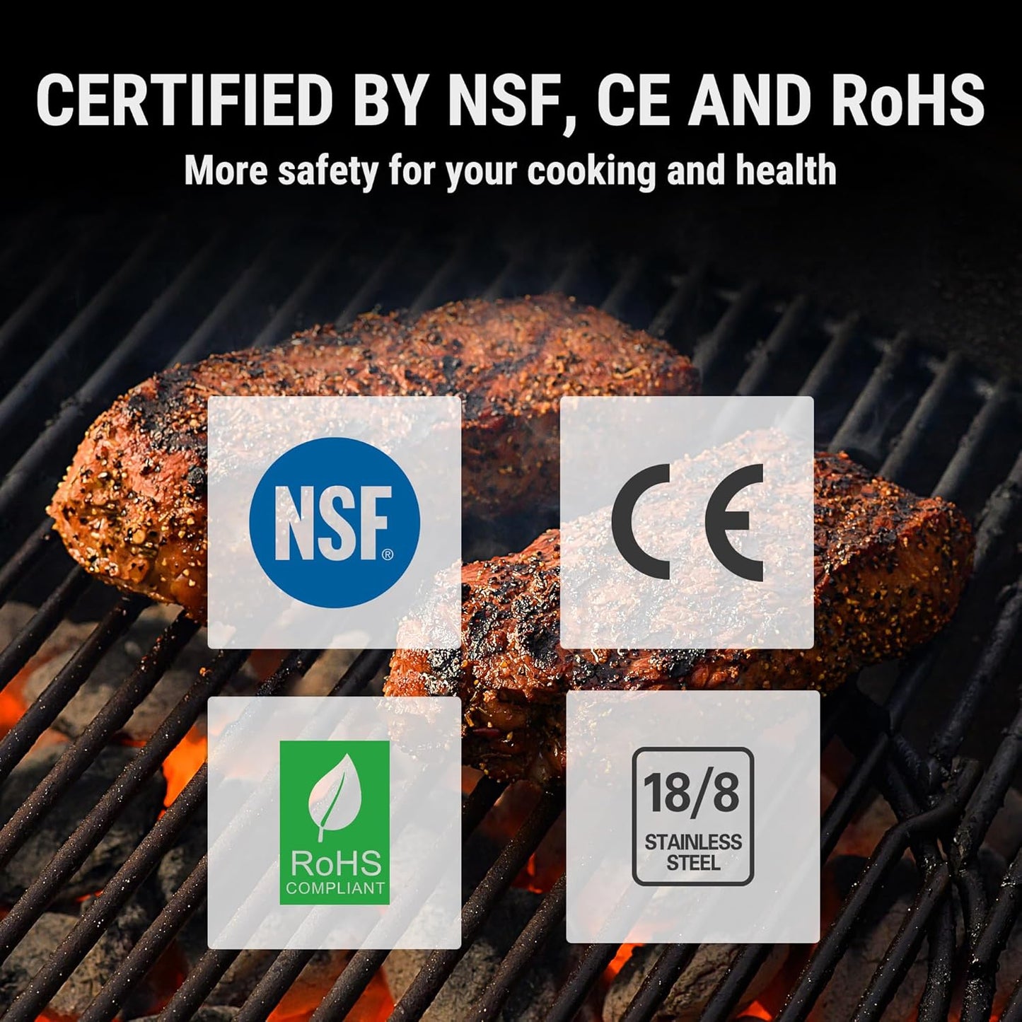 Digital Waterproof Meat Thermometer with Motion Sensor