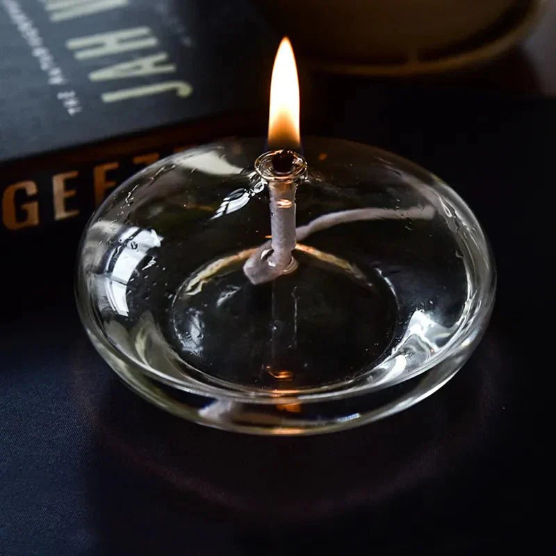 Clear Glass Oil Lamp Candle Holder