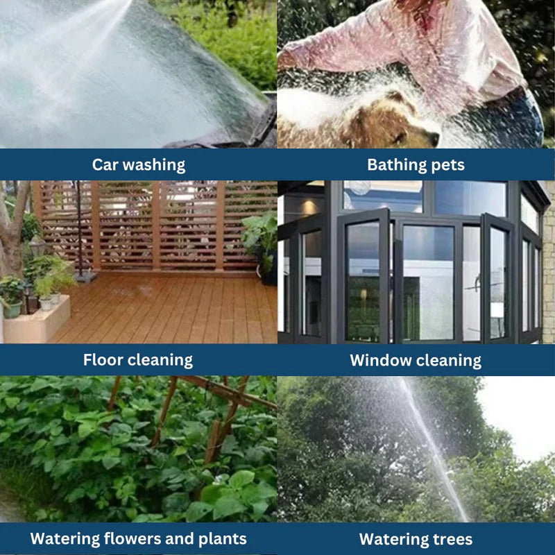 High-Pressure Garden Hose Nozzle with 360° Rotating Spray
