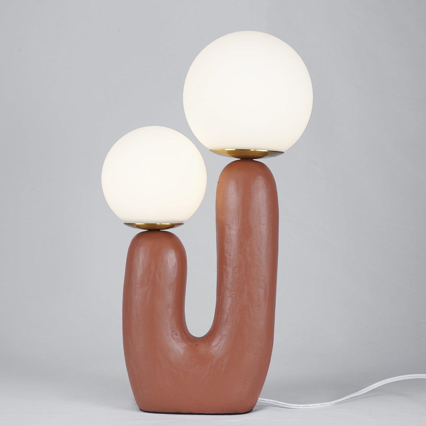 Contemporary Resin and Glass Table Lamp with Natural Accent