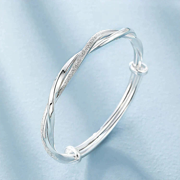 Elegant Twisted 925 Sterling Silver Bracelet