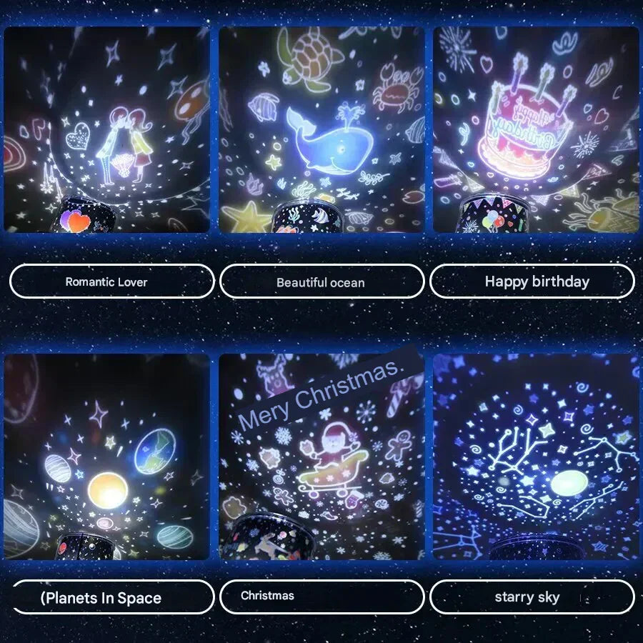 Star Projector Night Light with 6 Unique Patterns