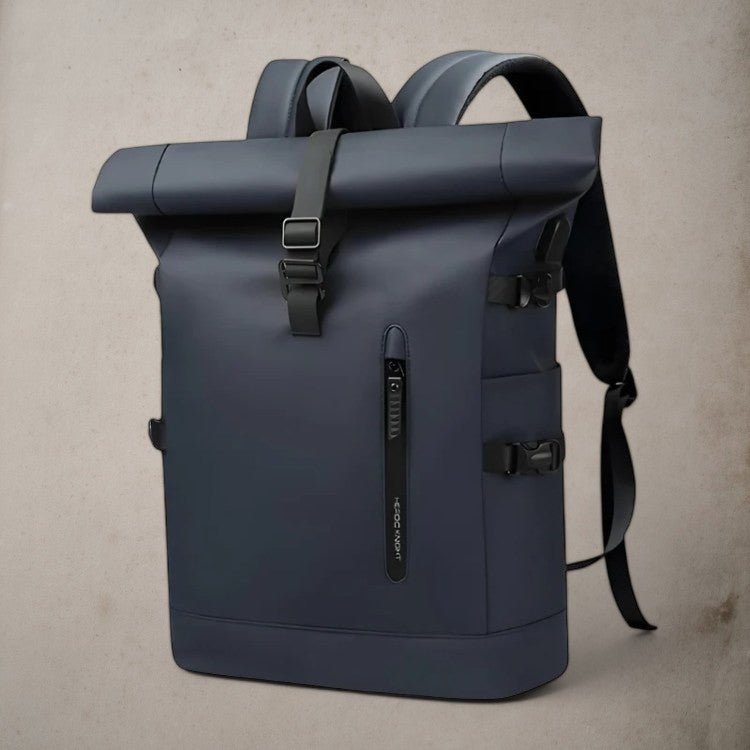 Waterproof Roll Top Backpack with Organized Compartments