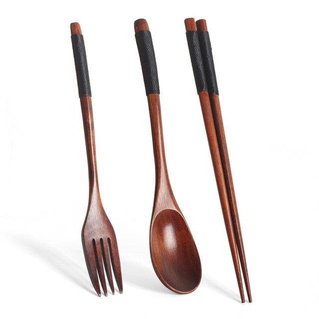 Japanese Ceramic Ramen Bowl with Utensil Set